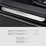CWMMKL 4 Pcs Car Door Sill Protector Strips for Mini Cooper R56 2006-2014, Stainless Steel Car Kick Plates Welcome Pedal Strip Cover Protector Trim Guard,Silver