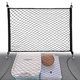 Car Cargo Net,Adjustable Organizer Storage Net,60 x 40cm Elastic Nylon Mesh Baggage Organizer,Cargo Boot Netting Universal Fit for Luggage,Car Boot,Trunk,Vehicle,Van,SUV,4 Hooks Included (60 x 40cm)