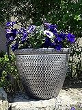 SG Traders 2 X Large Plastic Round Cromarty Plant Pots Flower Pot Planter Garden Decoration Antique Silver 30cm Plant Pot Outdoor Flower Pots Outside Garden Planters Outdoor With Drainage Holes