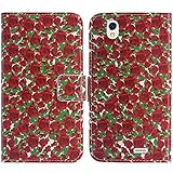 TienJueShi Rose Flower Book-Style Flip Leather Protector Case Cover Skin Etui Wallet For Stk Sync 5E 5 inch