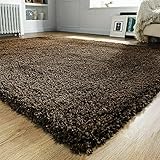 PRIME PLUS EXTRA THICK HEAVY 5CM PILE SOFT SHAGGY RUGS MODERN AREA RUGS BEDROOM HALL RUGS (Brown, 160 x 230)