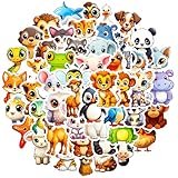 WEIYAMEIJU 50 Big-Eyed Animal Stickers, Cartoon Cute Natural Small Animal Graffiti Stickers