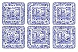 Portmeirion Home & Gifts Pimpernel Blue Italian Coasters, Set of 6,Blue & White