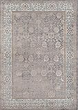 Momeni Rugs Kerman Collection, Antique Persian Inspired Traditional Area Rug, 2' x 3', Silver