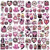 GOMAKERER 12 Sheets Dark Pink Gothic Art Stickers, 12 Style Gothic Skull Witchy Window Films Waterproof Heat Transfer Films Transfer Furniture Stickers for Arts Craft Decals, 5.5x5.5 Inch