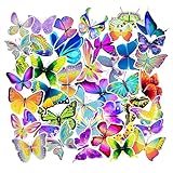 50 Car Butterfly Stickers, Waterproof Graffiti Stickers, Suitable for DIY Hand Decoration, Can Be Used for Motorcycles, Skateboards, Computers, Water Cups, Etc.