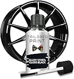 Tailored Paint Alloy Wheel Black Car Touch Up Paint Painted and Powder Coated Wheels 30ml For Scratched Curbed Wheels (Shiny Gloss Finish)