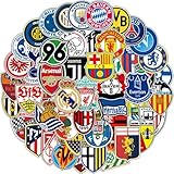 50Pcs Large Football Stickers - Waterproof Vinyl Decals for Laptop, Water Bottle, Skateboard | Team Colors & World Cup Designs for Adults Kids