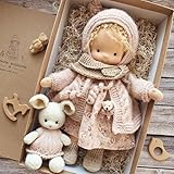 Handmade Waldorf Doll, Handmade Crocheted Vintage Cute Doll