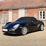 Tailored Convertible Car Half Cover Roof Protector For Porsche Boxster 986 with plastic rear window