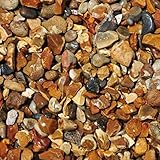 Elixir Gardens Decorative Golden Coloured Gravel Chippings Stones Pebbles Cobbles Paddlestones Aggregate Various Sizes 1kg-1000kg | (10kg, Golden Gravel 10-20mm)