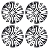 For VAUXHALL ASTRA ZAFIRA VECTRA TIGRA - 16" Set of 4 Wheel Trims, Sleek Design, Black & Silver Wheel Trims Hub Caps, Alloy Look, x4