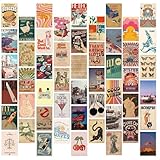 50 Pcs Postcards Posters & Prints Vintage Postcards Wall Decor Wall Art Decoration Postcards Aesthetic Room Decor Vintage Decor Posters for Bedroom Living Room Corridor Wall Prints 3.9 x 5.9 Inches
