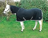 Rhinegold FULL NECK FLEECE RUG, Lightweight Turnout Rugs for Horses - Black 6'6"