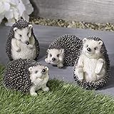 Pelle & Sol Set of 4 Hedgehog Garden Ornaments Outdoor - Animal Decoration, Waterproof Polyresin Statues - Adorable Hedgehog Gifts for Garden decorations