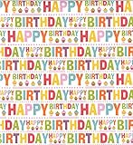 Cotton Fabric - Bright Happy Birthday Cakes Print - Craft Fabric Material Metre
