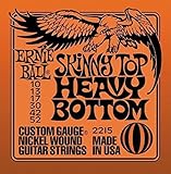 Ernie Ball Skinny Top Heavy Bottom Electric Guitar Strings 10-52 - includes 6 free plectrums