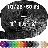 TECEUM 25 mm Webbing – Black – 9 m – Strong Webbing for Climbing Outdoors Indoors Crafting DIY (1” 10y)