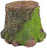 Top Collection 4284 Decorative Mossy Tree Stump Display Figurines, Green, Brown