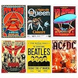 BDSHUNBF 6-Piece Band Art Kit: Rock Wall Collage with Limited Edition Signed Posters, Canvas Wall Art for Room Aesthetic