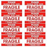 120Pack Fragile Stickers 50 x 90mm, Please Handle with Care Thank You Adhesive Labels Red Warning Stickers for Shipping