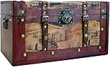 Vintage Style Wooden Storage Trunk Chest, Dimensions approx 42x25x23 cm