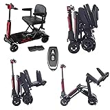 Automatic Folding Mobility Scooter, 22 KG Lightweight, Auto Folding Travel Scooter, Mobility Chair, Magnetic Brakes, Aluminium Frame, 180W Brushless Motor, Arm Rest, 20 KM Removable Battery, Remote