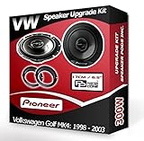 Golf MK4 Speaker upgrade Rear Door Pioneer car speakers 6.5" 17cm + Adaptors 300W