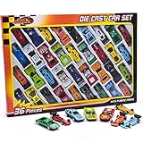 36 Piece Die Cast Metal Toy Cars Diecast Mini Racing Vehicles for Kids, Convertibles, F1, Sports Cars, Model Collector Cars Gift Playset