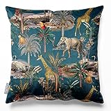 Izabela Peters Eco-Friendly Velvet Cushions - Safari Voyage Teal, 40 cm, Chair & Sofa Cushions
