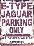 TRACY'S SIGNS large E Type Jaguar classic car parking sign shed garage metal tin wall sign bar pub workshop replica plaque shop room motor car vintage retro style