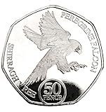 Isle of Man 2023 "PEREGRINE FALCON" Fifty Pence King Charles III UNC 50p coin with Heptagon Acrilyc Coin Holder