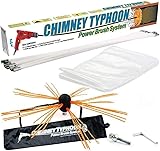 Chimney Typhoon Power Sweeping Set Flexible Nylon Rods & Brush Head Rotary Drill Drive Chimney Kit Flue Cleaner Removes Soot 9 Metre Set – 29 Feet