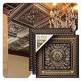 La Scala-Faux Tin Ceiling Tile - Antique Gold