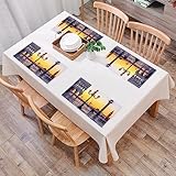 Placemats Set of 4,Night View of Piazza San Marco, Doge's Palace (Palazzo Ducale) in Venice, Italy,Washable PVC Place Mats, Woven Vinyl Plastic Placemats for Dining Table, Non-Slip Kitchen Placemats