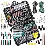 282Pcs Carp Fishing Tackle in Box, Fishing Accessories Kit Include Fishing Hook, Safety Clips Hook, Corn Kernel, Tubing, Rolling Swivel, Fishing Bait Screw, Fishing Bead, Boilie Stops with Tackle Box