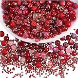 BEEFLYING Assorted Glass Beads for Jewelry Making - Crystal Glass Bulk Including 8mm Beads for DIY Jewelry Bracelet, Necklace, Earring Phone Lanyard & Crafts Accessories (Red)