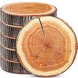 Unittype 6 Pcs Round Throw Pillow Wood Decorative Soft Circle Seating Tree Stump Pillow Floor Cushion Natural Wood Cushion 3D Digital Printing Forest Decor for Bedroom Living Room (Realistic)