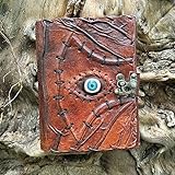 Hocus Pocus Leather Journal Blank Spell Book of Shadows with Lock Clasp Prop Vintage Notebook Journals Bound Witchcraft Wiccan Grimoire Witch Magic Eye Sketchbook Drawing Writing Diary Traveling