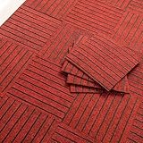 10pcs Carpet Tiles 30x30 cm, EAGWELL Carpet Floor Tiles for Commercial Retail, Office, Home, Kitchen, Bedroom, Living Room, Bathroom (Red)