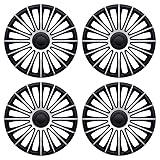 16" Wheel Trims For VAUXHALL COMBO MOVANO - Set of 4 Covers, Austin, Sleek Design, Silver & Black Hub Caps, Alloy Look - x4