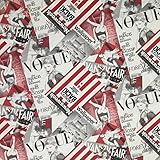 PRESTIGE Vogue Magazine Cotton Fabric Retro Fashion Magazine print designer upholstery, crafts quilting dress vintage Curtain fabric Supplies UK