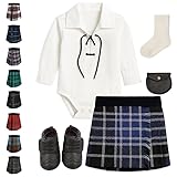 Traditional Baby Kilt Outfit with baby kilt for 12-24 Months, Ghillie Shirt, Sporran, Brogues & kilt hose - Clark Ancient Tartan Scottish Baby Kilt Gift Set for Infants & Toddlers