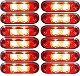12 pcs 24v Led Red Flush Fit Side Marker Lights Bull Bar For Scania Man Volvo Daf