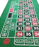 POKER CHIP SHOP GIANT GREEN ROULETTE FELT BAIZE CLOTH LAYOUT LARGE PLAYING AREA 180cm by 90cm