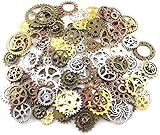 kuou 100 Grams Cogs and Gears, Steampunk Accessories Assorted Antique Steampunk Craft for Crafting Jewelry Making Accessories