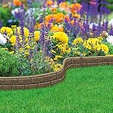 Garden Gear Ultra Curve EZ Brick Effect Border Eco-Friendly Ornamental Weatherproof Edging, Recycled Rubber Tyre for Garden, Path & Patio, Height – 9cm (1 x 1.22 M)