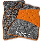 Car Mats FOR Daihatsu Hijet 1960-2004 Anthracite Carpet & Orange Ribbed Trim & Orange Full Width Heel Pad [SAPP-149]