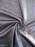 Hologram Rainbow Foil Iridescent Stretch Spandex Lycra Fabric | Dancewear & Dressmaking Material | Same Day Dispatch | Sold by The Metre | by Tia Knight (HMLYC203 BKSLV, 1 Metre)