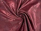 Paisley Jacquard Satin Lining Fabric Material Wine RED 1MTR